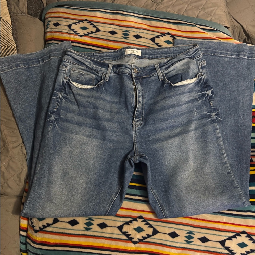 Denim Flare Jeans in Classic Blue